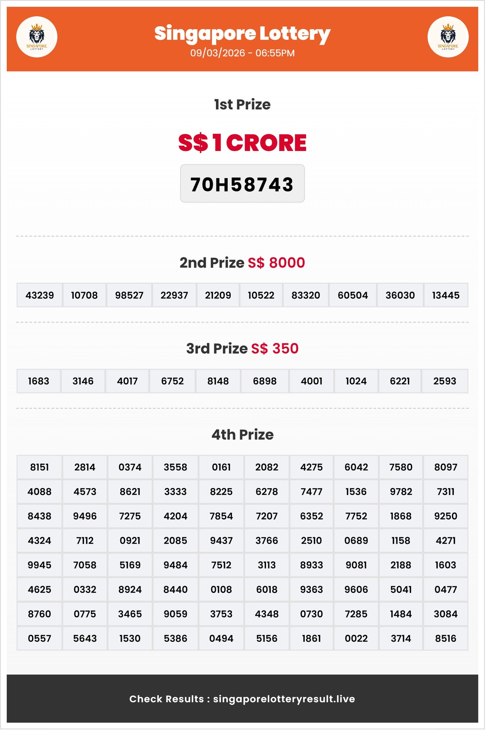 Thumbnail for 09/03/2026 Result | 06:55 PM